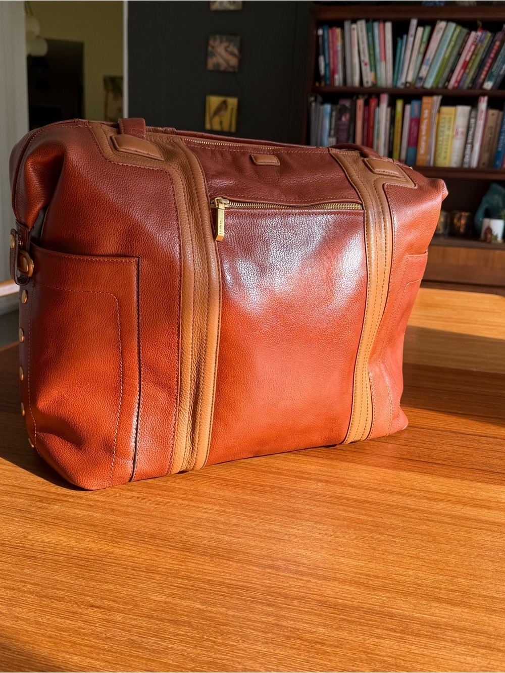 Hammitt Otis Leather Weekender Bag in Manzanita - Picture 3 of 15